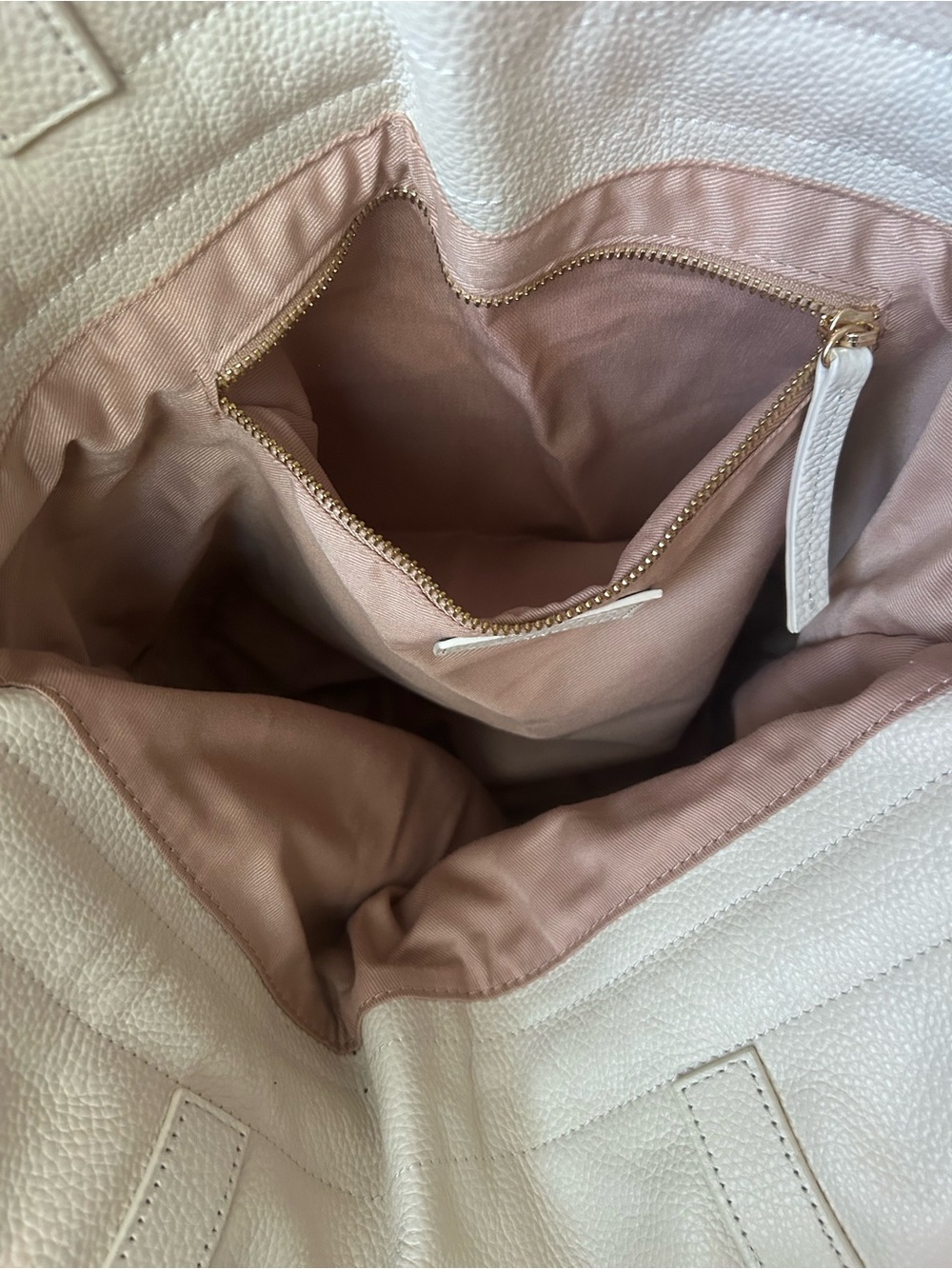 Tote Le Monde Genuine Pebbled Leather Roma Cinch Tote Bag - Picture 8 of 13